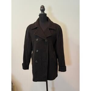 Fabio Black Wool Pea Coat